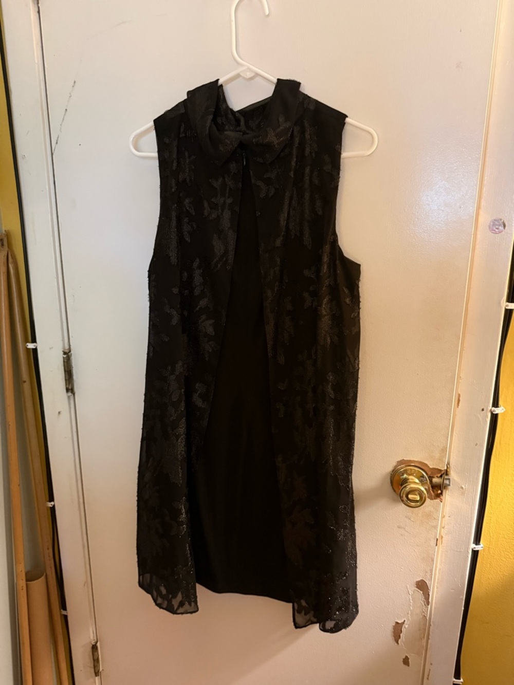 Ivanka Trump Black Sleeveless Overlay Dress
